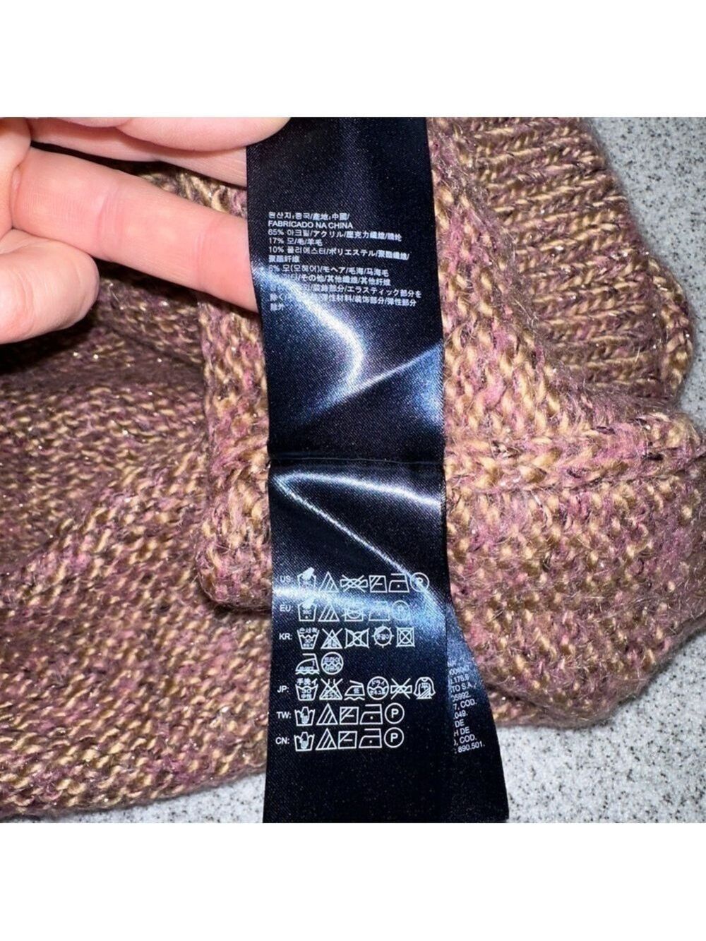 Tommy Hilfiger Gold Thread Mohair Sweater Shimmer Knit Winter Women’s L Heavy - Picture 9 of 16